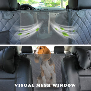 Dog Car Rear Back Seat Cover- Waterproof Pet Carrier-  Mat Hammock Cushion Protector With Zipper And Pockets